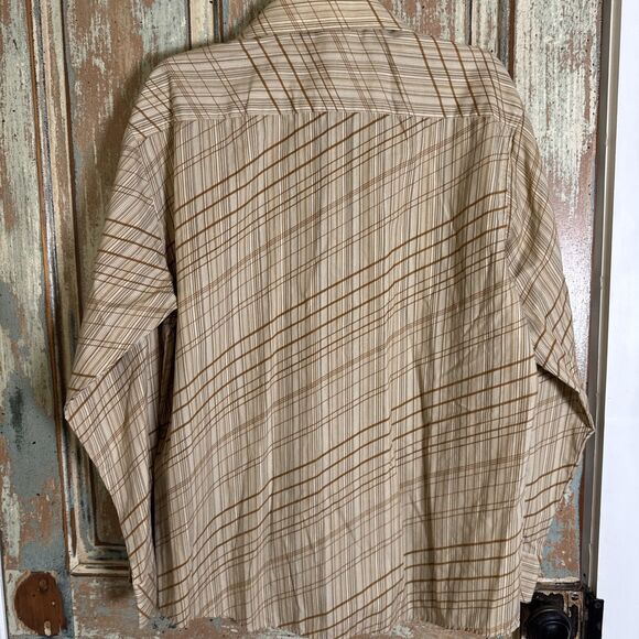 VINTAGE Eighty Eight Button Up Shirt Adult Size L Beige Casual Mens 90s - Picture 4 of 4